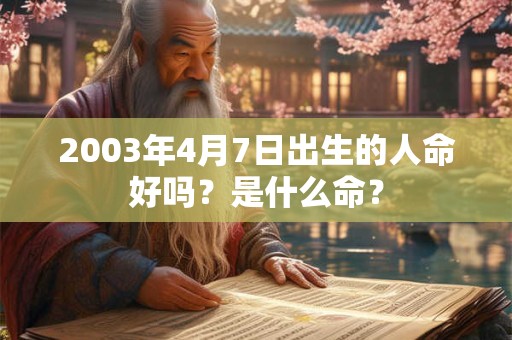 2003年4月7日出生的人命好吗？是什么命？