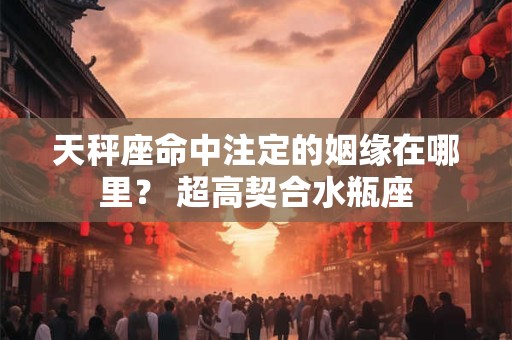 天秤座命中注定的姻缘在哪里？ 超高契合水瓶座