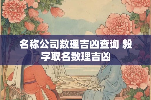 名称公司数理吉凶查询 毅字取名数理吉凶