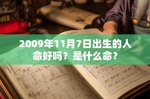 2009年11月7日出生的人命好吗？是什么命？
