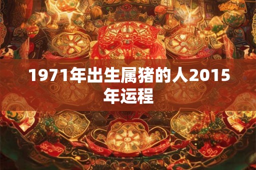 1971年出生属猪的人2015年运程 1971年出生属猪的人2015年运程