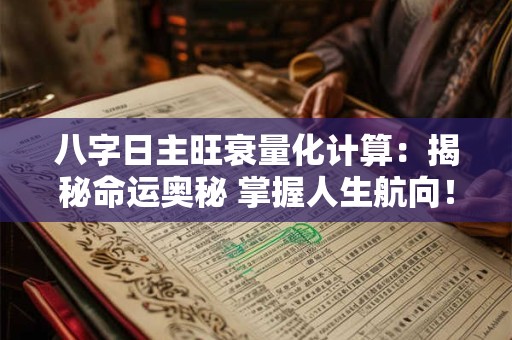 八字日主旺衰量化计算：揭秘命运奥秘 掌握人生航向！