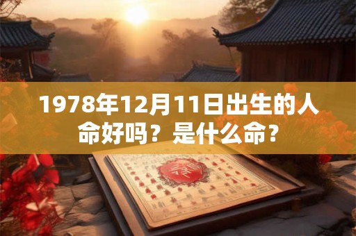1978年12月11日出生的人命好吗？是什么命？
