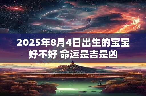 2025年8月4日出生的宝宝好不好 命运是吉是凶