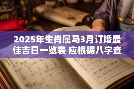 2025年生肖属马3月订婚最佳吉日一览表 应根据八字查询