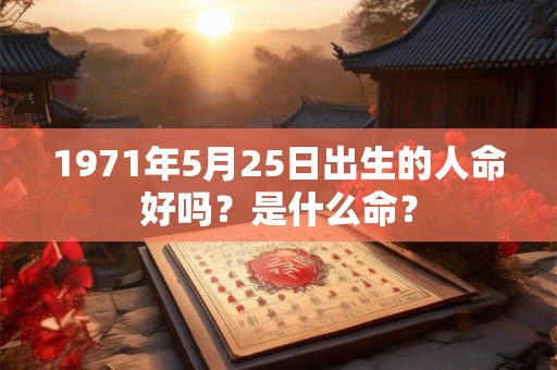 详细阅读:1971年5月25日出生的人命好吗?是什么命? 1971年5月25日出生的人命好吗?是什么命?