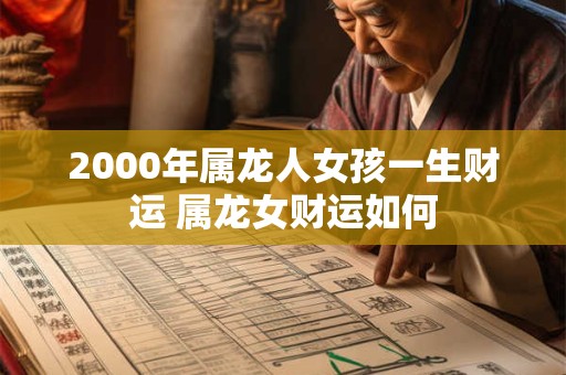 2000年属龙人女孩一生财运 属龙女财运如何