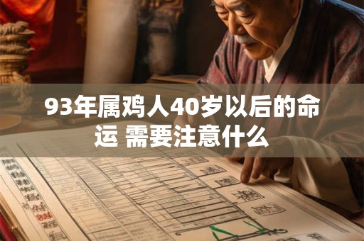 93年属鸡人40岁以后的命运 需要注意什么
