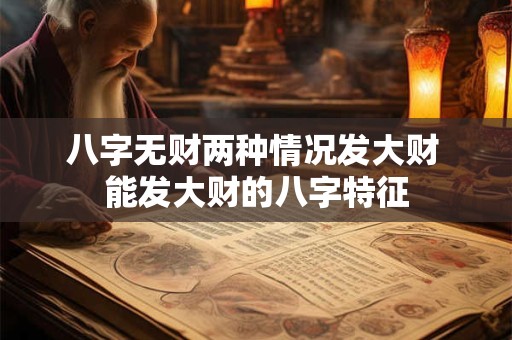 八字无财两种情况发大财 能发大财的八字特征