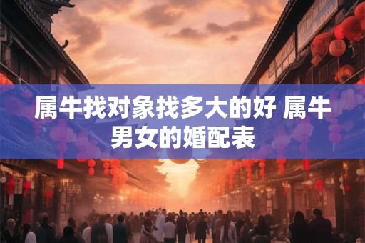 属牛找对象找多大的好 属牛男女的婚配表