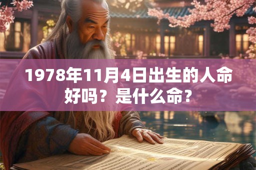 1978年11月4日出生的人命好吗？是什么命？