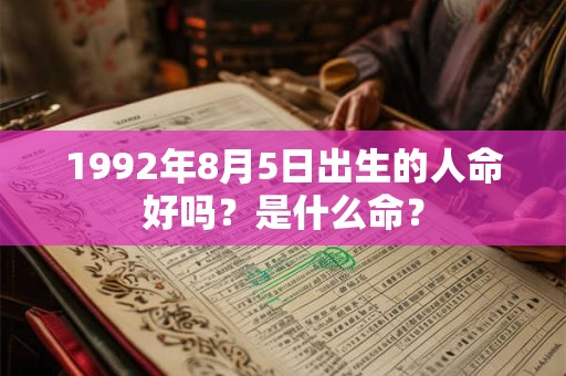 1992年8月5日出生的人命好吗？是什么命？