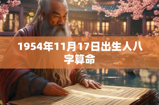 1954年11月17日出生人八字算命