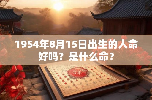 1954年8月15日出生的人命好吗？是什么命？