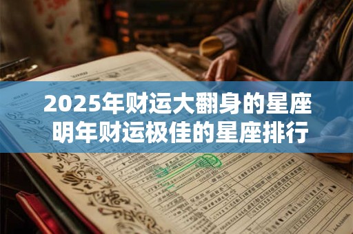 2025年财运大翻身的星座 明年财运极佳的星座排行 2025年财运大翻身的星座 明年财运极佳的星座排行