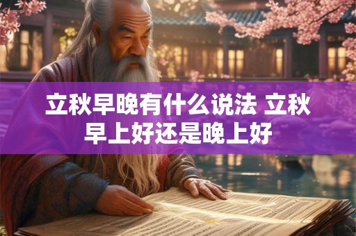 立秋早晚有什么说法 立秋早上好还是晚上好