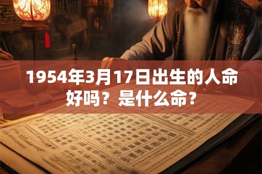 1954年3月17日出生的人命好吗？是什么命？