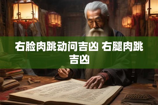 右脸肉跳动问吉凶 右腿肉跳吉凶