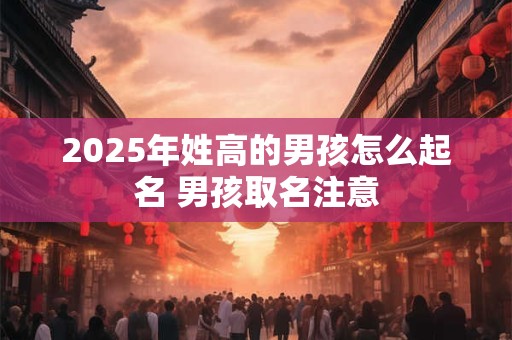 2025年姓高的男孩怎么起名 男孩取名注意