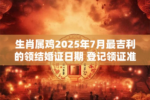 生肖属鸡2025年7月最吉利的领结婚证日期 登记领证准备事项