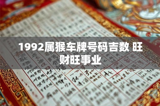 1992属猴车牌号码吉数 旺财旺事业