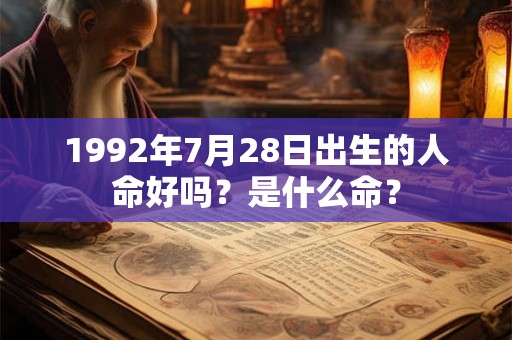 1992年7月28日出生的人命好吗？是什么命？
