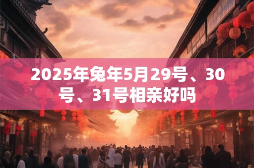 2025年兔年5月29号、30号、31号相亲好吗