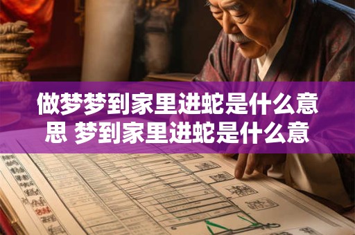 做梦梦到家里进蛇是什么意思 梦到家里进蛇是什么意思