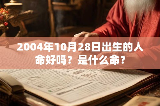 2004年10月28日出生的人命好吗？是什么命？