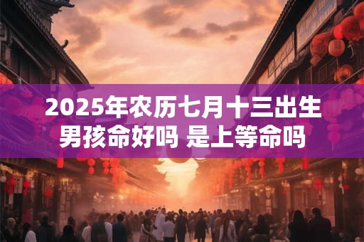 2025年农历七月十三出生男孩命好吗 是上等命吗