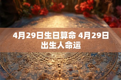 4月29日生日算命 4月29日出生人命运