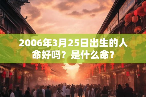 2006年3月25日出生的人命好吗？是什么命？