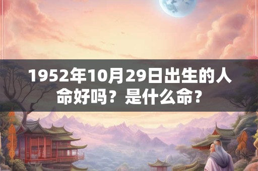 1952年10月29日出生的人命好吗？是什么命？