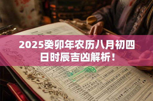 2025癸卯年农历八月初四日时辰吉凶解析！