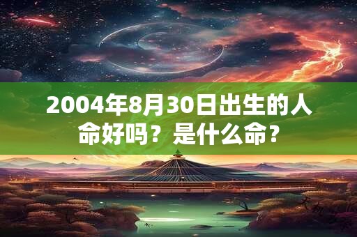 2004年8月30日出生的人命好吗？是什么命？