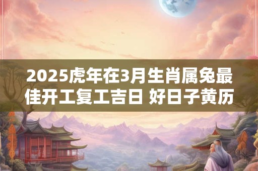 2025虎年在3月生肖属兔最佳开工复工吉日 好日子黄历查询