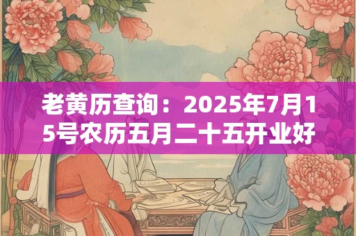 老黄历查询：2025年7月15号农历五月二十五开业好吗