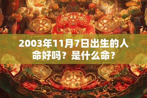 2003年11月7日出生的人命好吗？是什么命？