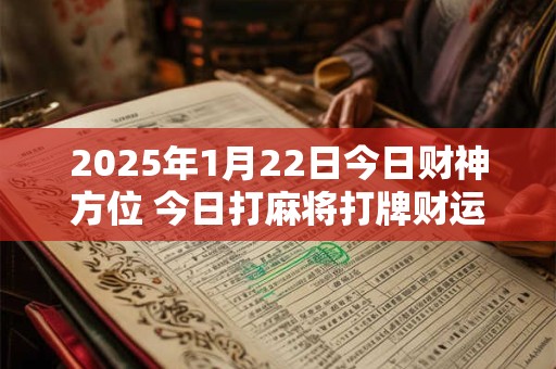 2025年1月22日今日财神方位 今日打麻将打牌财运方位！