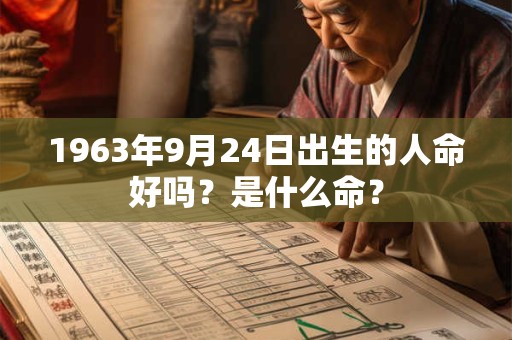 1963年9月24日出生的人命好吗？是什么命？