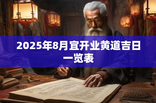 2025年8月宜开业黄道吉日一览表
