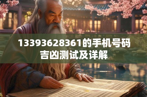 13393628361的手机号码吉凶测试及详解