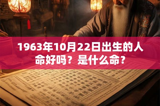 1963年10月22日出生的人命好吗？是什么命？