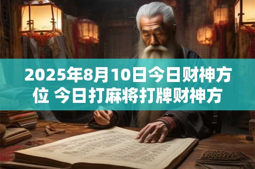 2025年8月10日今日财神方位 今日打麻将打牌财神方位！
