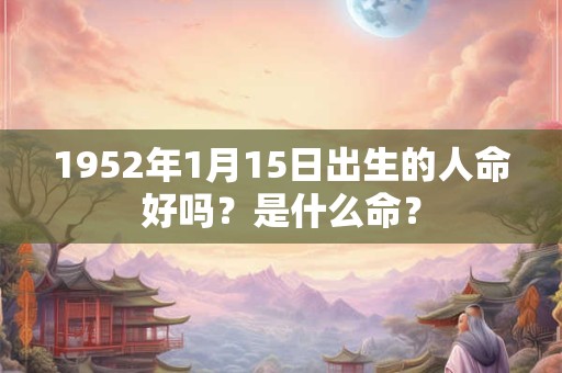 1952年1月15日出生的人命好吗？是什么命？