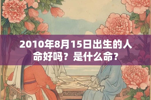 2010年8月15日出生的人命好吗？是什么命？