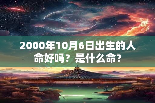 2000年10月6日出生的人命好吗？是什么命？