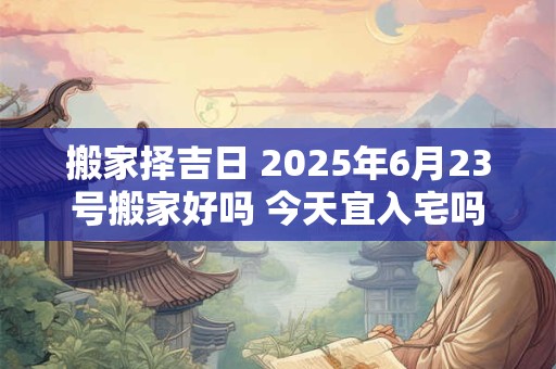 搬家择吉日 2025年6月23号搬家好吗 今天宜入宅吗