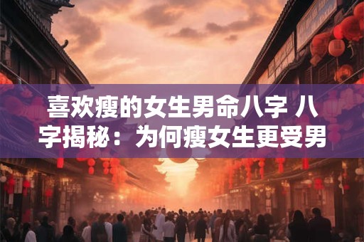 喜欢瘦的女生男命八字 八字揭秘:为何瘦女生更受男性欢迎 喜欢瘦的女生男命八字 八字揭秘:为何瘦女生更受男性欢迎