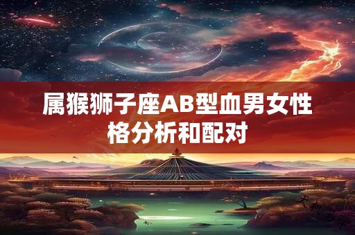 属猴狮子座AB型血男女性格分析和配对